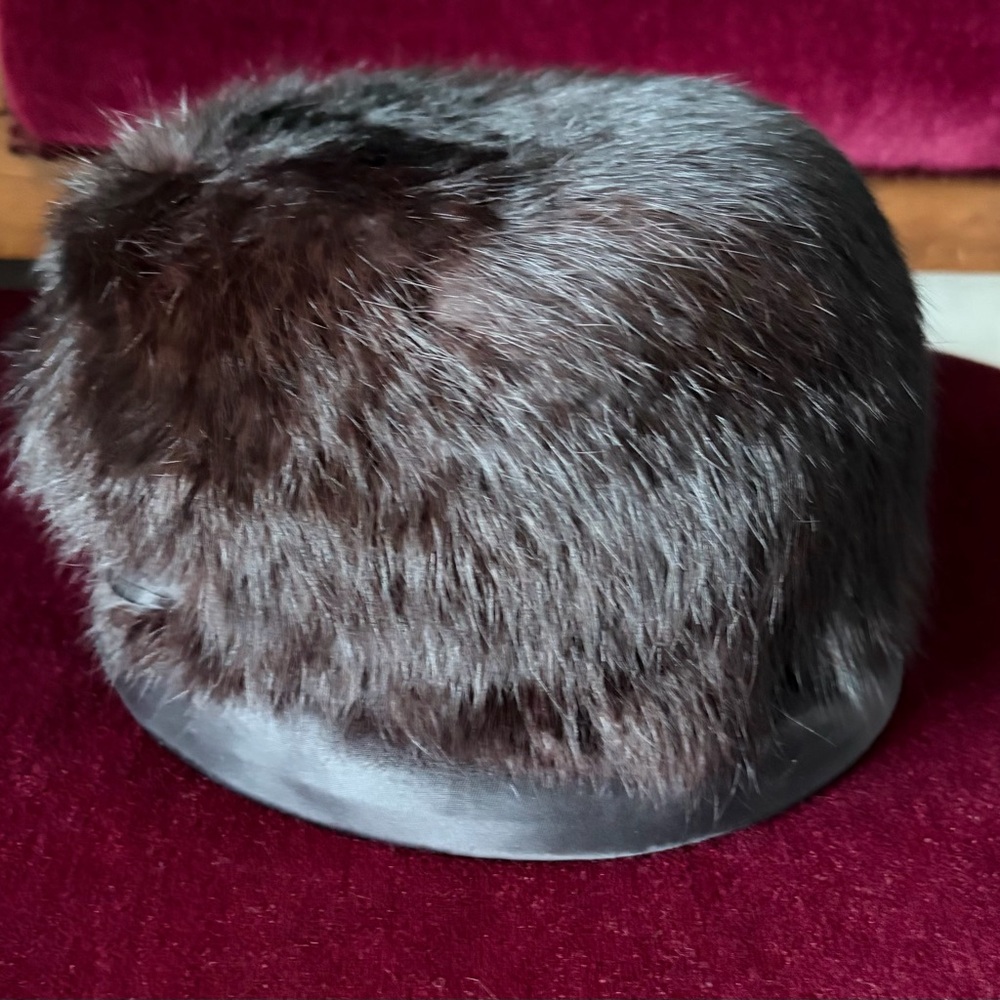 Vintage 50’s authentic black fur hat - Picture 3 of 8